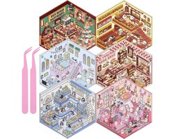 Set van 6 3D Stickers voor Miniatuur DIY Projecten - Kerstdecoratie, Reindeer, IJsjes, Scrapbooking en Creatieve Activiteiten