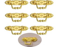 Set van 6 Antieke Kastgrepen van Zinklegering in Antiek Brons - Vintage Meubelgrepen voor Kasten - Meubels DIY Decoratie