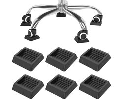 Set van 6 Antislip Meubel Coasters met Stabiele Grip voor Stoelen en Meubels - 8x8cm Rubber Wielen voor Alle Vloeren, Ideaal voor Kantoor en Woonkamer