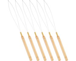 Set van 6 Baardkralen met Haakgereedschap voor Haarextensions en Natuurlijke Haarversiering