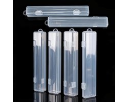 Set van 6 Bestekdozen - 27 cm Plastic, Draagbare Opbergdoos voor Herbruikbare Eetstokjes, Lepel en Vork, Ideaal voor Buiten, Reizen en Kamperen
