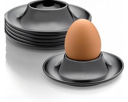 Set van 6 Breukbestendige Eierdopjes, Gezonde Eierdopjes van Voedselveilig Plastic, Ideaal voor Kinderen en Camping
