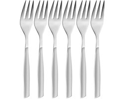Set van 6 Cocktailvorkjes of Taartvorkjes met Elegante Grijze Transparante Handgrepen