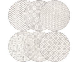 Set van 6 Dinerborden Ø26,5 cm – Porselein – Sandy – Ard’time | Taupe Mix & Match Design