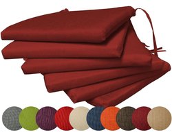 Set Van 6 Donkerrode Tuinstoelkussens – Comfort Voor Buiten