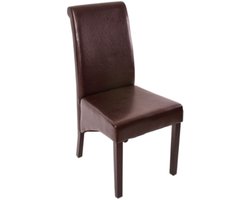 Set van 6 eetkamerstoel fauteuil Stoel M37 ~ leer, bruin, donkere poten
