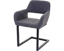 Set van 6 eetkamerstoelen MCW-A50 II, sledestoel keukenstoel retro jaren 50 design ~ stof, grijs