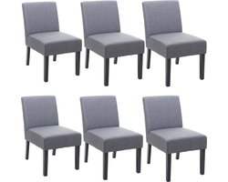 Set van 6 eetkamerstoelen MCW-F61, loungestoel, stof/textiel ~ donkergrijs