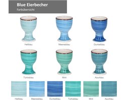 Set van 6 eierdopjes Blauw - 24327040