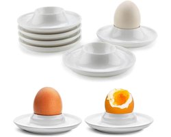 Set van 6 eierdopjes - kunststof - magnetronbestendig - vaatwasmachinebestendig - zachte en harde eieren - praktisch bord - ontbijtbenodigdheden