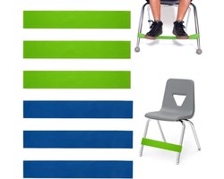 Set van 6 elastische weerstandsgordels voor kinderstoelen, latex fitnessgordels, geschikt voor yoga, 7-11 kg.