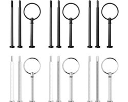 Set van 6 etagères trappen voor decoratie, metalen stangen, design etagèrehouder.