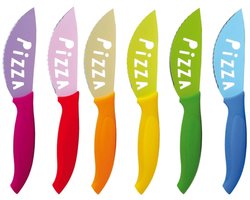 Set van 6 Excelsa Pizzamessen – Multicolor – Kunststof Handvat – Duurzaam en Handig