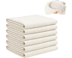 Set van 6 Extra Dikke Ongebleekte Doeken (60 x 60 cm) voor Kaasmaken, Sap, Thee en Notenmelk