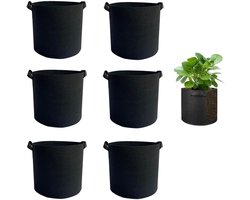 Set van 6 Fleece Planttassen van Niet-Geweven Stof, Ideaal voor Tomaten, Aardappelen en Groenten in de Tuin of Op het Balkon, 3 Liter Capaciteit