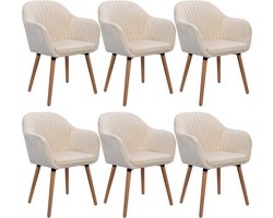 Set van 6 fluwelen eetkamerstoelen - Elegante stoelen - Comfortabel zitten - Ergonomisch ontwerp - Duurzame constructie - Eenvoudige montage - 81 cm x 40 cm x 40 cm