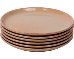 Set van 6 gebaksbordjes - 16 cm - Maia - zandkleurig - Portugees stoneware