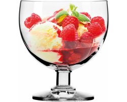 Set van 6 glazen ijscoupes en fruitsalades