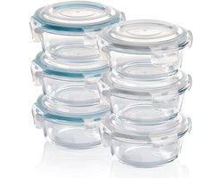 Set van 6 glazen potten - 400 ml - BPA-vrij - borosilicaatglas