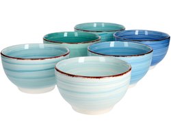 Set van 6 graankommen Blauw 14cm