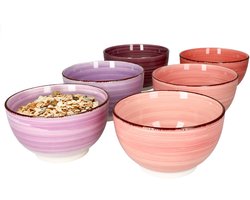 Set van 6 graankommen paars