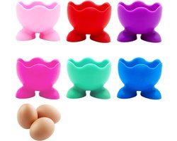 Set van 6 grappige eierdopjes voor kinderen, decoratieve tray en eierhouders voor een vrolijk ontbijt, perfect als cadeau voor Pasen