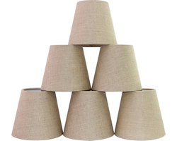Set van 6 Grijze Clip-Lampenkappen voor Lampen, Verlichting en Kroonluchters