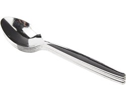 Set van 6 grijze koffielepels – roestvrij staal 18/0, 1,8 mm dik