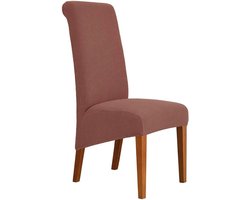 Set van 6 Grote Stoelhoezen, Rekbare Stoelhoezen voor XL Eetstoelen, Wasbaar en Duurzaam in Koraalrood