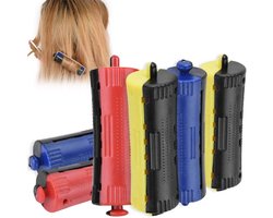 Set van 6 Haarrollers voor Golven en Krullen - Heat Perm Rods met Rubber Bands voor Haarstyling en Krultechnieken