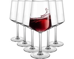 Set van 6 Herbruikbare 580 ml PC Wijnglazen - Schokbestendig, Ideaal voor Kamperen, Tuinfeesten en Festivals