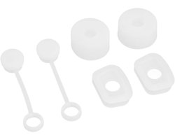 Set van 6 herbruikbare siliconen drinkdeksels met transparante rietje covers, morsbestendig en geschikt voor diverse bekers en cups voor eenvoudig gebruik.