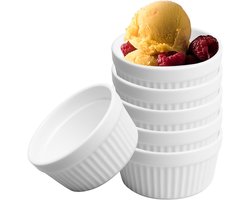 Set van 6 keramische crème brûlée kommen van 9 cm - ideaal voor soufflés, ragout fin en desserts