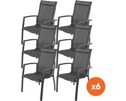Set van 6 - Kettler Legato Curve aluminium stapelstoel