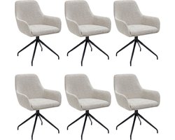 Set van 6 Kick draaistoel Miko - champagne