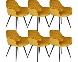 set van 6 Kick eetkamerstoel Monza - Goud