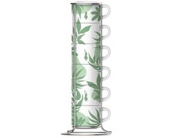 Set van 6 koffiekopjes Bialetti 29597 Wit Groen Porselein 90 ml (6 Stuks)