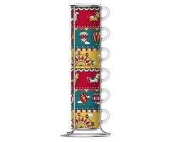 Set van 6 koffiekopjes Bialetti Winter Wonderland Porselein 80 ml 6 Onderdelen (6 Stuks)