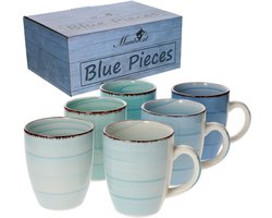 Set van 6 koffiemokken Blauw