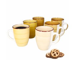 Set van 6 koffiemokken Geel
