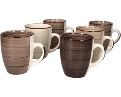 Set van 6 koffiemokken Grijs