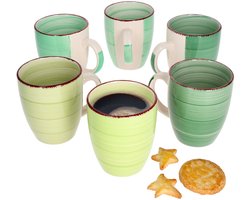 Set van 6 koffiemokken Groen