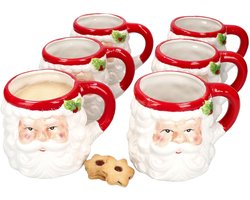 Set van 6 koffiemokken Kerstman 450ml - 24306351