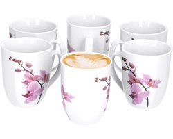 Set van 6 koffiemokken Kyoto Orchid 33cl