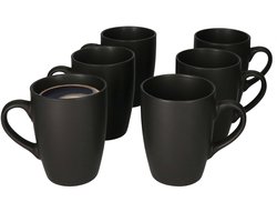 Set van 6 koffiemokken Lampart Nero zwart 340ml