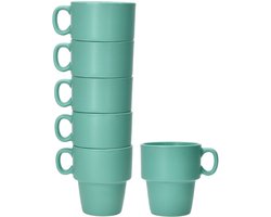 Set van 6 koffiemokken Stata Mint porselein - 11801