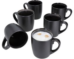 Set van 6 koffiemokken Zakynthos Reactief Glazuur Grijs Zwart - 24321864