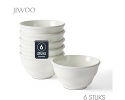 Set van 6 Kommen (Ø11,7cm / 380ml) Ontbijtkommen, Mueslikom, Soepkom, serviesset 6 persoons, Geschikt voor Restaurants, Horeca, Familiefeesten, Feest, Banketten en Picknicks, Magnetron-vaatwasserbestendig, Porselein