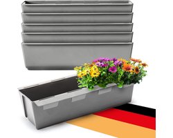 Set van 6 Kunststof Bloembakken voor Pallets en Relingen in Lichtgrijs