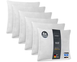 Set van 6 Kussen Vulling 45x45 cm - Wasbare Polyester Binnenkussens Geschikt voor Allergieën - Perfect voor Sofa, Bank, of Hoofdkussen
